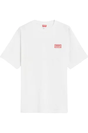 Kenzo Koszulki, Mężczyzna, Biały, L, Bawełna, Czerwony T-shirt z Logo - Krótki Rękaw