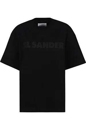 Jil Sander Koszulki, Kobieta, Czarny, XS, Bawełna, Czarny bawełniany T-shirt z krótkim rękawem