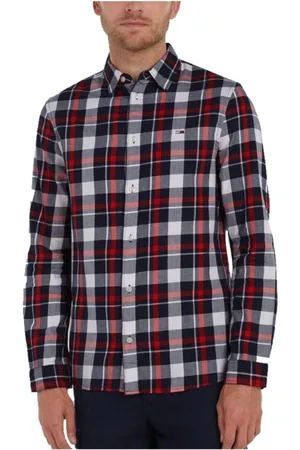 Tommy Hilfiger Koszule, Mężczyzna, Czerwony, S, Bawełna, Essential Check Shirt