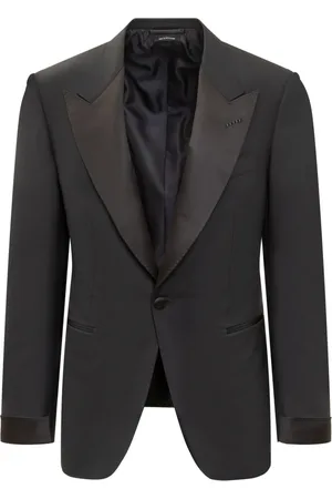 Tom Ford Kurtki, Mężczyzna, Czarny, M, Wełna, Jednorzędowa marynarka