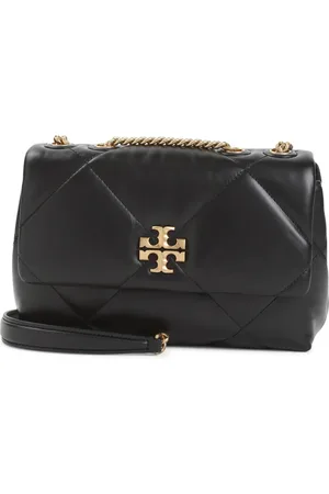 Tory Burch Torebki, Kobieta, Czarny, ONE SIZE, Skóra, Czarna torebka na ramię z łańcuszkiem