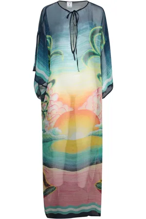 Casablanca Sukienki, Kobieta, Wielobarwność, M, Letni Kaftan Sunset
