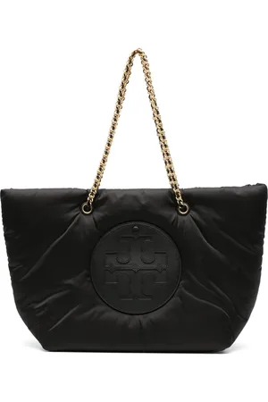 Tory Burch Torebki, Kobieta, Czarny, ONE SIZE, Poliester, Elegancka czarna torba typu tote z poliestru