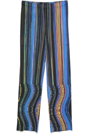 Issey Miyake Spodnie, Kobieta, Wielobarwność, XL, Poliester, Spodnie Warp