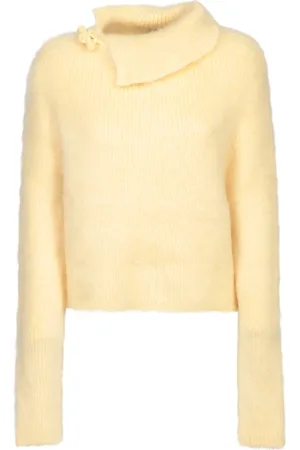 Jacquemus Swetry, Kobieta, Żółty, M, Wełna, Żółta dzianina