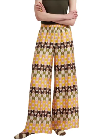 La DoubleJ Spodnie, Kobieta, Wielobarwność, M, Mezzaluna Silk Palazzo Pants
