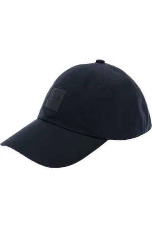 Stone Island Akcesoria, Mężczyzna, Niebieski, ONE SIZE, Bawełna, Niebieska czapka baseballowa z logo kompasu