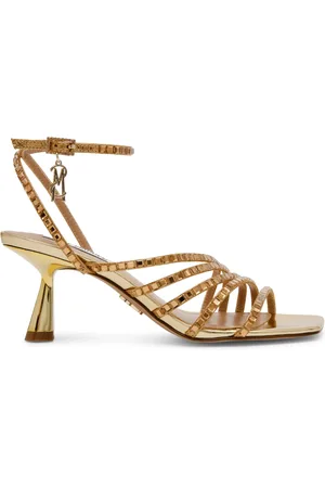 Steve Madden Buty, Kobieta, Żółty, 36 EU, Złote Sandały dla Kobiet