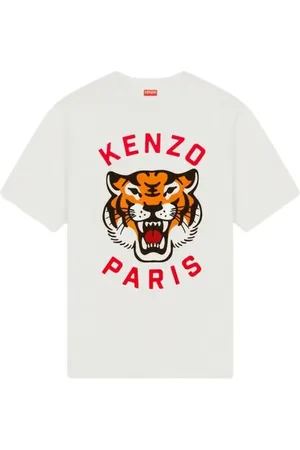 Kenzo Koszulki, Mężczyzna, Beżowy, XL, Bawełna, Koszulka Lucky Tiger