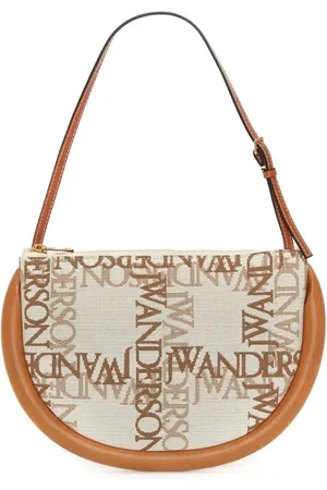 J.W.Anderson Torebki, Kobieta, brązowy, ONE SIZE, Bawełna, Bumper-Moon Monogram Torebka na ramię