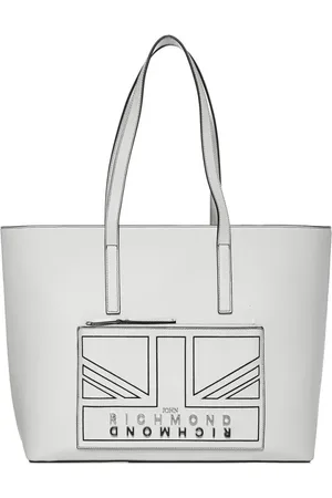 John Richmond Torebki, Kobieta, Biały, ONE SIZE, Skóra, Torba Tote Damska Logato
