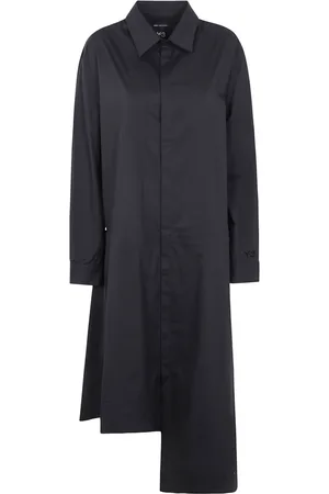 Y-3 Sukienki, Kobieta, Czarny, S, Bawełna, Casualowa sukienka koszulowa