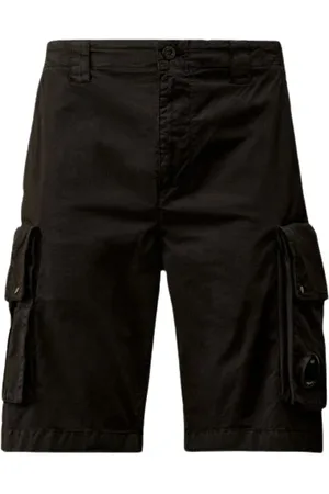 C.P. Company Szorty, Mężczyzna, Czarny, S, Bawełna, Elastyczne Spodnie Cargo Twill