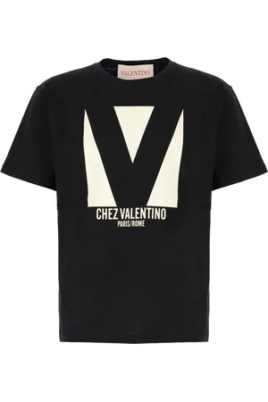 VALENTINO GARAVANI Koszulki, Mężczyzna, Czarny, S, Len, T-shirt Chez Valentino