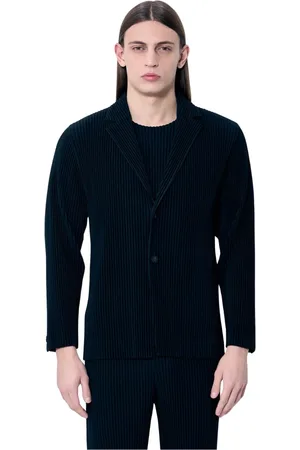 Issey Miyake Kurtki, Mężczyzna, Czarny, L, Poliester, Pleated Blazer