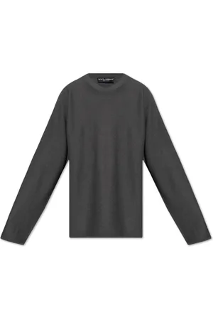 Dolce & Gabbana Swetry, Mężczyzna, Szary, M, Wełna, Wełniany sweter