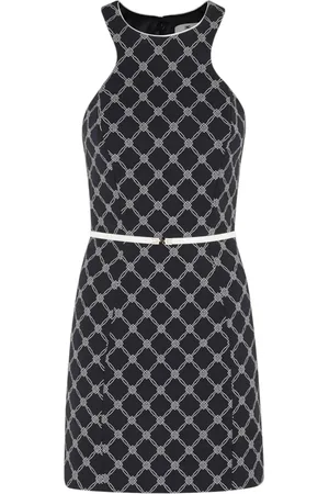 Elisabetta Franchi Sukienki, Kobieta, Czarny, L, Elegancka Czarna Sukienka z Wzorem Diamentów