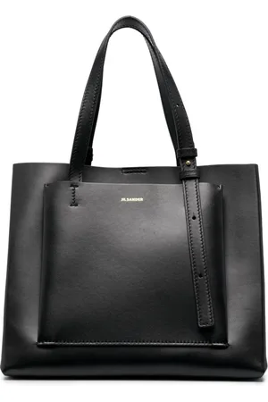 Jil Sander Torebki, Kobieta, Czarny, ONE SIZE, Skóra, Elegancka czarna torba typu tote ze skóry