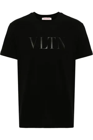 VALENTINO GARAVANI Koszulki, Mężczyzna, Czarny, M, Bawełna, T-shirt z nadrukiem logo i okrągłym dekoltem