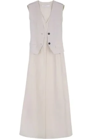 TELA Sukienki, Kobieta, Różowy, M, Elegancka Sukienka Fiona
