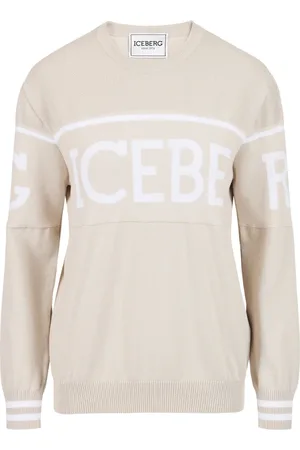 Iceberg Swetry, Kobieta, Beżowy, S, Bawełna, Carry-Over Crewneck
