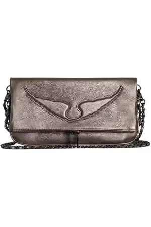 Zadig & Voltaire Torebki, Kobieta, Szary, ONE SIZE, Skóra, Torebka Rock z wytłaczanymi skrzydłami