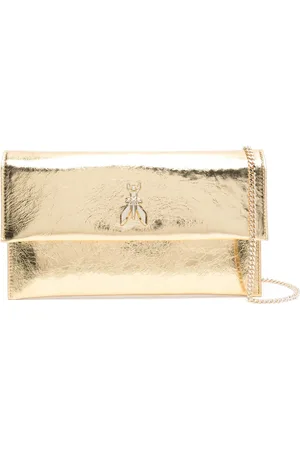 Patrizia Pepe Torebki, Kobieta, Żółty, ONE SIZE, Fly Clutch Metallic Art.