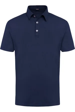 Kiton Koszulki, Mężczyzna, Niebieski, M, Bawełna, Granatowa koszulka polo