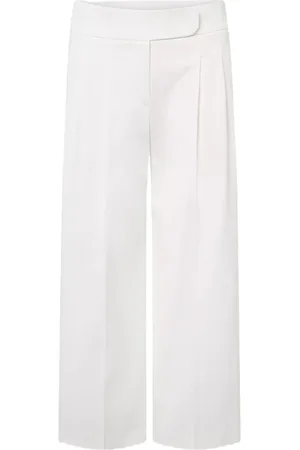 Windsor Spodnie, Kobieta, Biały, S, Spodnie Culotte z Bawełny Elastanowej