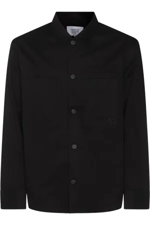 Maison Kitsuné Kurtki, Mężczyzna, Czarny, S, Czarna Casualowa Bawełniana Kurtka