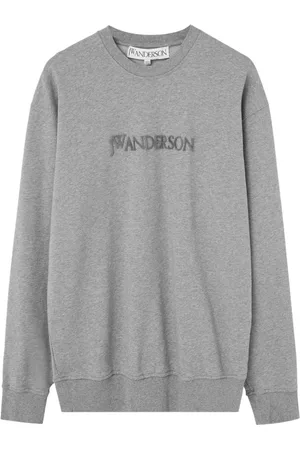 J.W.Anderson Bluzy, Mężczyzna, Szary, L, Bluza z haftowanym logo