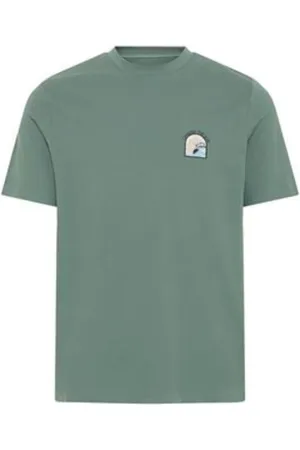 Blend Koszulki, Mężczyzna, Zielony, M, Len, Męski T-shirt z nadrukiem