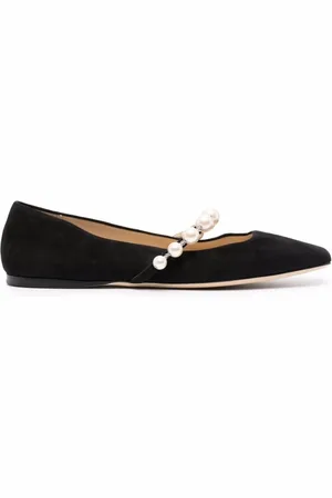 Jimmy Choo Buty, Kobieta, Czarny, 36 EU, Skóra, Czarne baleriny ze skóry z kwadratowym noskiem