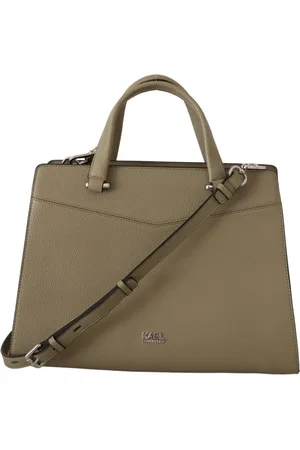 Karl Lagerfeld Torebki, Kobieta, Zielony, ONE SIZE, Len, Skórzana torba typu tote w kolorze szałwiowej zieleni Sage