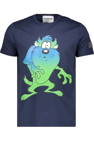 Iceberg Koszulki, Mężczyzna, Niebieski, S, Bawełna, T-shirt bawełniany Maxi Print