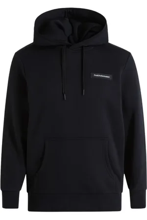 Peak Performance Bluzy, Mężczyzna, Czarny, L, Bawełna, Bluza z kapturem z nadrukiem logo
