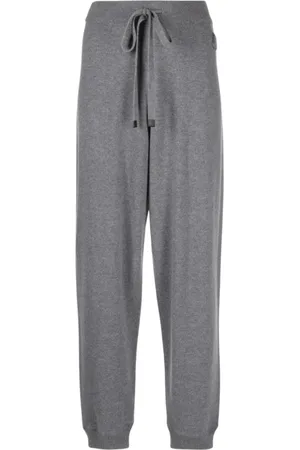 Moncler Spodnie, Mężczyzna, Szary, S, Kaszmir, Szare Spodnie do Joggingu z Naszywką