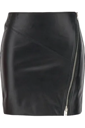 Isabel Marant Spódnice, Kobieta, Czarny, 2XS, Skóra, Skórzana spódnica zapinana na zamek