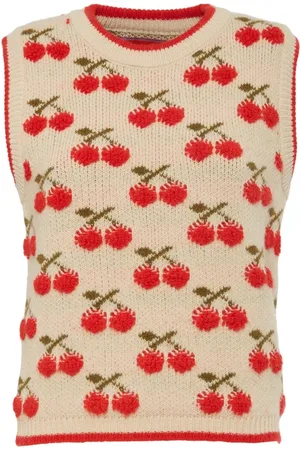 La DoubleJ Swetry, Kobieta, Beżowy, XL, Poliester, Cherry Knit Gilet