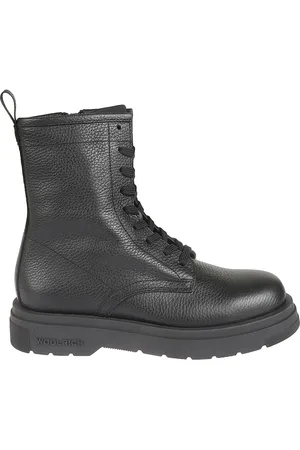 Woolrich Buty, Kobieta, Czarny, 39 EU, Skóra, Skórzane botki do kostki z efektem młotkowania