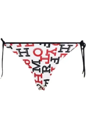 Tommy Hilfiger Stroje kąpielowe, Kobieta, Wielobarwność, M, Poliester, Majtki od bikini wiązane po bokach Cheeky String