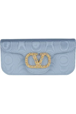 VALENTINO GARAVANI Torebki, Kobieta, Niebieski, ONE SIZE, Skóra, Crystal Clutch Loco