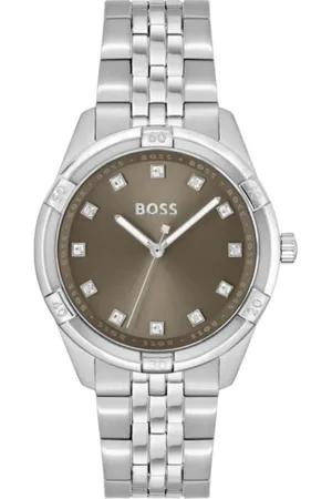 HUGO BOSS Akcesoria, Kobieta, Szary, ONE SIZE, Damski zegarek ze stali nierdzewnej, szary