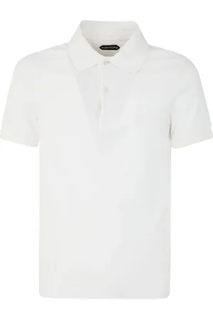 Tom Ford Koszulki, Mężczyzna, Biały, L, Białe polo z szytymi elementami