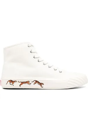 Kenzo Buty, Kobieta, Biały, 36 EU, Bawełna, Casualowe sneakersy typu high top