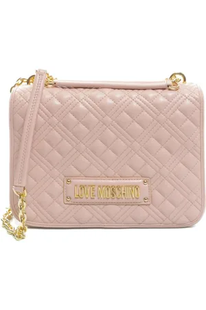 Moschino Torebki, Kobieta, Różowy, ONE SIZE, Serce Logo Łańcuchowa Torba na Ramię