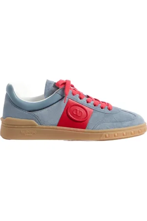 VALENTINO GARAVANI Buty, Mężczyzna, Niebieski, 41 1/2 EU, Zamsz, Niskie sneakersy ze skóry zamszowej i cielęcej