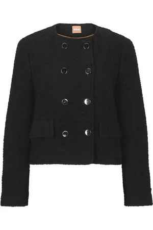HUGO BOSS Kurtki, Kobieta, Czarny, L, Tweed, Tweedowa dwurzędowa marynarka Jesetta