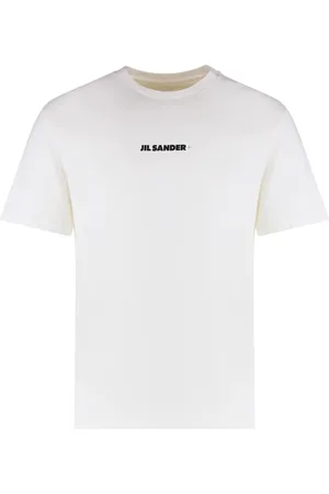 Jil Sander Koszulki, Mężczyzna, Biały, XL, Bawełna, Bawełniany T-shirt z Prążkowanym Dekoltem