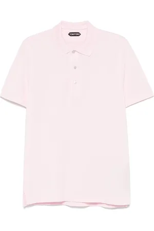 Tom Ford Koszulki, Mężczyzna, Różowy, L, Bawełna, Koszulka Polo z Haftowanym Logo